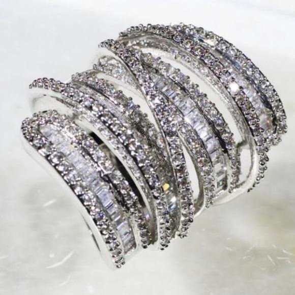 New “6.4 CT Sterling Silver Diamond Ring, beautiful Ring, shiny Ring. - Picture 3 of 5